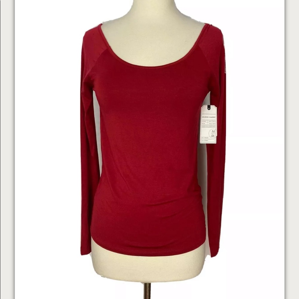 Melrose and Market NEW Red Small Top Tee
